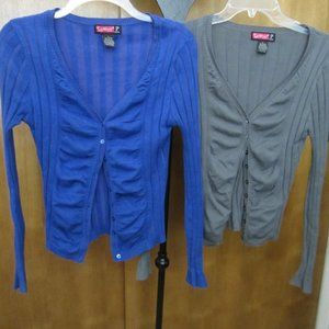 Two EUC SZ L Junior LS Sweaters